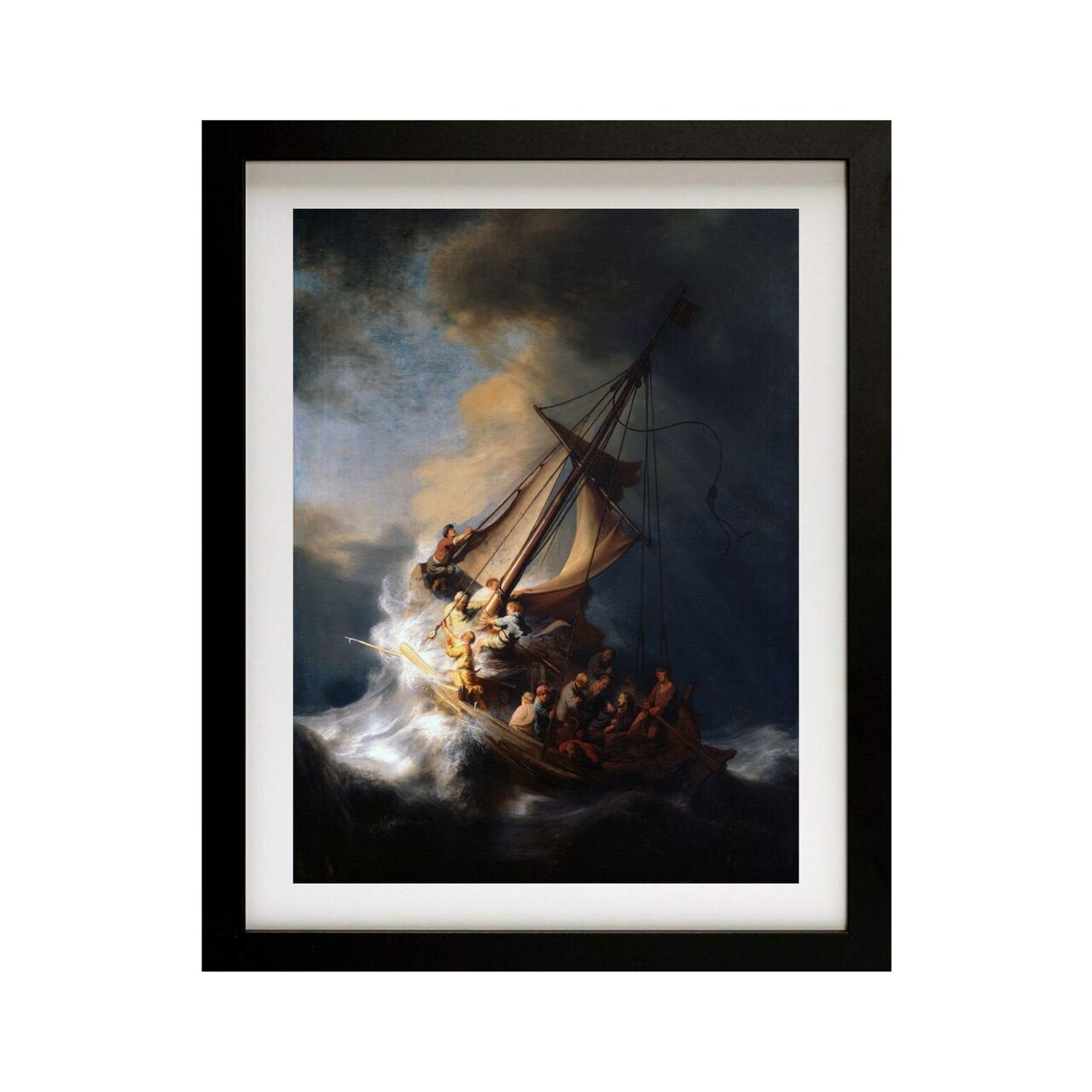 Framed Art Print of Rembrandts Christ in the Storm on the Sea of Galilee